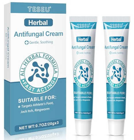 Antifungal Cream with Tea Tree Oil Centella - Herbal Formula Anti Fungal Skin Cream Soothes Itching, Athlete's Foot, Jock Itch, Ringworm - white