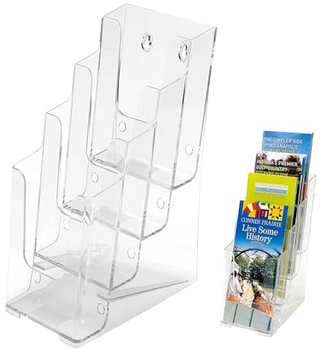 Deflecto Porte brochure 4cases format 1/3 A4 transparent