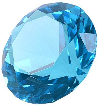 LONGWIN 60mm bred kristall diamant pappervikt prydnad Heminredning Fast färg Akvamarin Blå