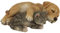 G&H Decor 18cm Sleeping Cat and Dog Garden Ornaments – Hand Painted Outdoor Statues with Amazing Detail – Weather Resistant Resin Animals