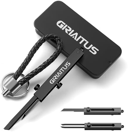 Pinzette EDC Coltello tascabile di precisione 2 in1 Multiutensile Premium antistatico per artigianato, gioielli, saldatura, sport all'aria aperta Lavori di laboratorio (Nero) Regali Natale