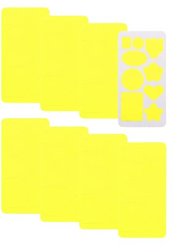 sourcing map 8 parches de reparación autoadhesivos, 10 x 20 cm, impermeables, de sarga, diferentes tamaños y formas, para chaquetas, tiendas de campaña, paraguas, bolsas, color amarillo limón (9