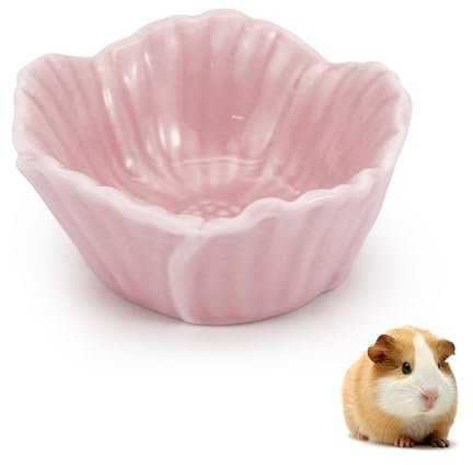 LuckyOpt Kleiner Keramik-Hamsternapf, leicht zu reinigen Anti-Flipping Hamster Futter- und Wassernapf Fressnapf, Kleintiernäpfe für Zwerghamster Papageien (Rosa)