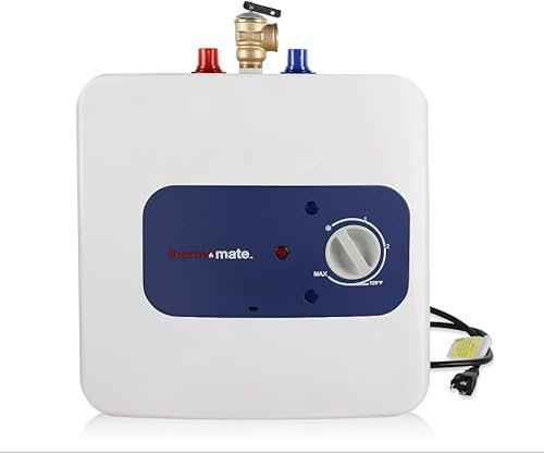 ThermoMate ES10DE druckfest Kleinspeicher, Untertischboiler 10 Liter Unterschrank, 2000 W, mit Stecker 230V, für Waschbecken, Küche und Badezimmer