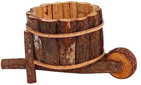 HYTROVE Pot De Fleurs Bois Plantes Pot Décoratif Brouette Jardinière Fleur Artificielle Ornementale Jardinière