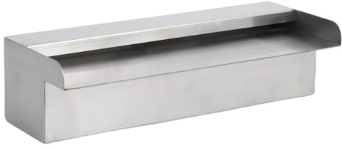 RBFGYIOP Cascata Decorativa per Piscina e Stagno in Acciaio Inox 304 - Lama Rettangolare 45cm con Connettore Tubo, Ideale per Giardino e Patio - Fontana Ornamentale Esterna - Rectangle Regular, 17.7