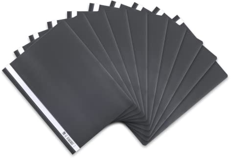 Oxford Schnellhefter A4, aus Kunststoff, dunkelgrau, 10 Stück