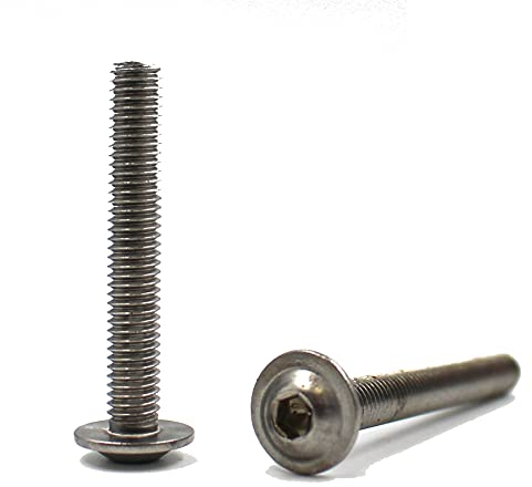 Linsenkopfschraube mit Flansch und Innensechskant (ISK) nach Norm: ISO 7380-2, rostfreier Edelstahl A2 V2A Vollgewinde Flanschschraube Flachkopfschraube Linsenschraube (10 Stück, M8 x 60 mm)