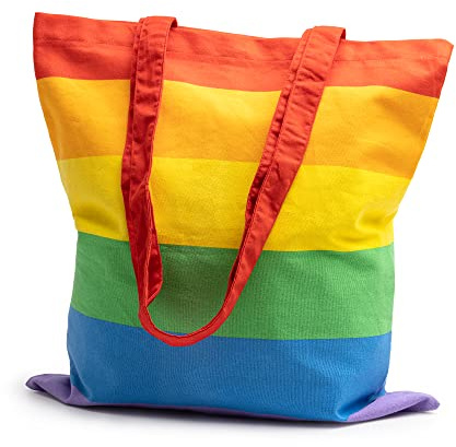 KINKIES Bolsa Arcoíris diseño LGTB 100% algodón asas reforzadas multiusos