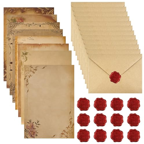 48 Stück Vintage Briefpapier mit Umschlag für Love Letter,Einladungen,Brief