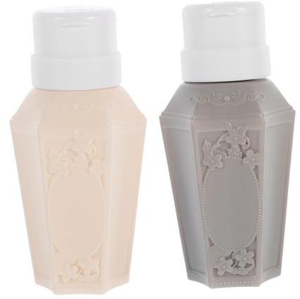 Homoyoyo 2 Pezzi Bottiglie Pressione per Solvente Unghie Vuoti per Rimozione Design Antivento e Sicuro Ricaricabili e Riutilizzabili Colori e Grigio