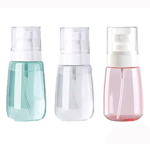 Bottiglie Spray Vuoto,3 Pezzi Spruzzino Vuoto Nebulizzatore,60ML Mini Bottiglie da viaggio,Viaggio Flacone Fine Nebbia Bottiglie,Trasparente Plastica Atomizzatore,per Cura della Pelle,Cosmetici