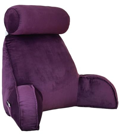 Miaogoo Coussin de lecture pour lit adulte, coussin câlin avec rouleau de soutien dorsal, canapé, sol, lit, siège, dossier, pour se détendre à regarder la télévision (violet, 75 x 55 cm)