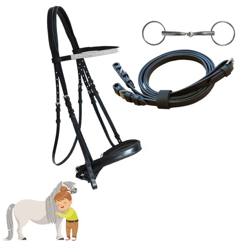 My Sweet Pony Trens-set inklusive tandvård tyglar | för ponny, shetty och trähäst | Perfekt som komplement till första ridförsöken