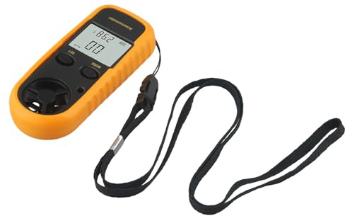FUBESK Anémomètre de poche numérique portable avec écran LCD pour activités de plein air, noir