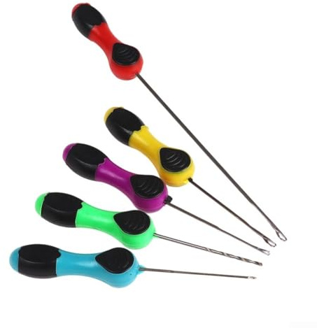 Juego de 5 aparejos de pesca de carpa con taladro Boilie y agujas de cebo, mango ergonómico para carne, cebos de queso, kit de pescador portátil