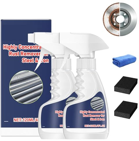 Anti Rouille Metal,Dissolvant de Rouille en Métal Robuste,Highly Concentrated Steel Rust Remover,Derouillant Metaux,Antirouille Metal,Destructeur De Rouille,Produit Pour Enlever La Rouille,120mlx2