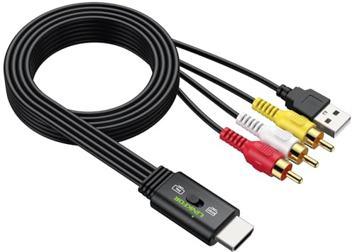 LiNKFOR HDMI Male to 3RCA Male Converter Cable, 1080P PAL/NTSC Supported