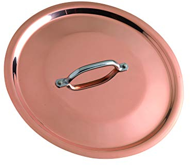 Pentole Agnelli ALCU129T28 Coperchio di Rame Stagnato per Induzione con ponticello inox, 28 cm