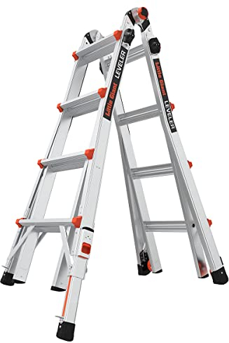 Leveler Échelle extensible articulée en aluminium avec niveaux à cliquet (M17 4 x 4 marches)
