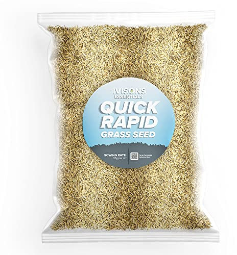 Ivisons Quick Rapid Grass Seed | Super Resilient and Durable Fast Growing Premium Mix | Ideal for Patch Repair Caused by Dog Urine | Perfect for Lawn Recovery (1kg)