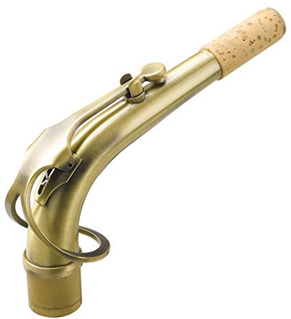 Btuty B66 Altsaxophon Saxophon Biegehals Messing E-flach Altsaxophon Ellenbogen 24,5 mm Düse mit Profi Lederpolster Wärmeisolierendes Saxophon Ersatzteil