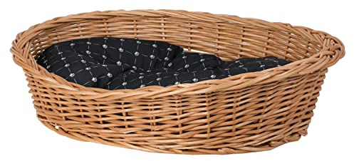 e-wicker24 Alles aus Weide Hundkorg av pil i naturfärg, djurkorg, kattkorg