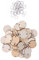 FAVOMOTO 50pcs wood chips for calendar Wooden wall calendar wooden board wooden tags with holes wood circle tags birthday board wooden tags white family tree bling decor Bamboo round