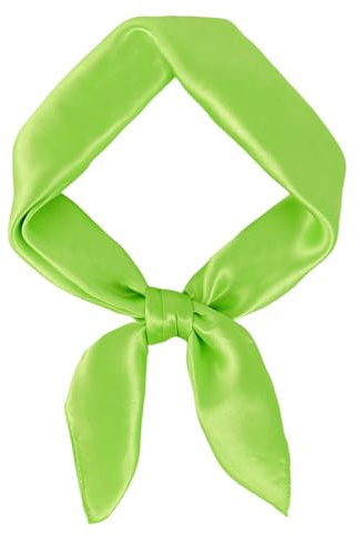 GoGou Square Scarf for Women Necktie Silk Like Neck Scarf Lightweight Bandanas Chiffon Hair Scarf Gifts for Wedding Valentine Birthday (Green scarf)