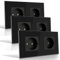 PULSAR Steckdose 2 Fach 3er Pack Wandsteckdose Schwarz Glas 2Fach - Unterputzsteckdose 16A mit Glasrahmen Abdeckung und Kindersicherung - Doppelsteckdose Flach Steckdosen Set Komplett
