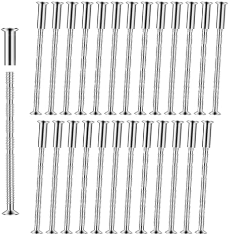 cobee Tornillos de manguito M4, 25 unidades, M4, Tirafondos, Tornillo Union Muebles, conexión de tirador de puerta, tornillos de conexión, tuerca de manguito, tornillos para armarios, tablas de madera