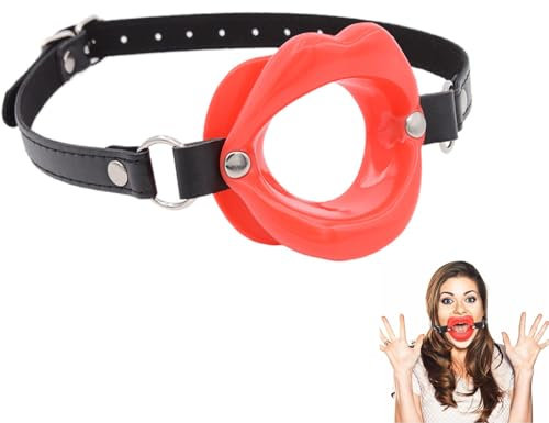 Gag Mouth Open Mouth Gag Gag Silicone Lip Separator with Mouth Opening Gagger SM Ball Gag Lips Harness Bondage Adjustable Forged Mouth Open Leather Flirting Sex Toy for Beginners Couples