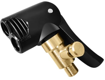 Cabezal de Bomba de Bicicleta Adaptador de válvula de Bomba de Aire para neumático Cabezal de Conector de Bomba de Bicicleta con válvula de Purga Doble Cabezal