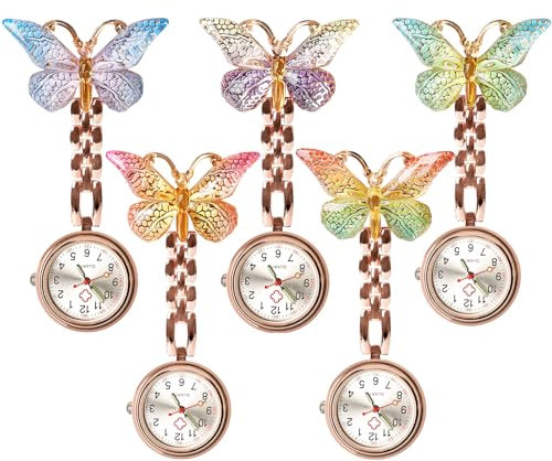 BORDEAG 5 Stück Krankenschwester Uhr, Personalisiert Schwesternuhr, Taschenuhren für Damen, Cadeau Pour Les Infirmières, Médecins, Étudiants