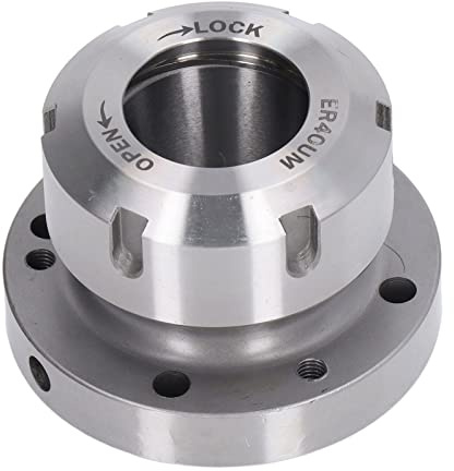 Greensen Portabrocas ER40 de 80 mm para torno CNC y fresadora, sujeción precisa de herramientas de torneado y grabado, acero al carbono con 7 orificios y estructura estable
