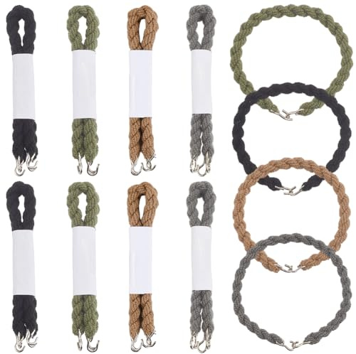 SOFPLATE 1 boîte de 16 bandes Élastiques de 4 couleurs pour Bottes Sangles de Bottes Militaires Leggings Bandes de Chemisier avec Crochets Métalliques pour L'Entraînement de L'Armée de la Marine de L'