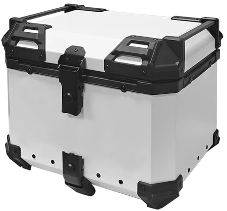 SRKATI Caja de Cola Motocicleta Baúl de Almacenamiento para Casco de Motocicleta de aleación de Aluminio de 36 l, para Equipaje Trasero y Superior, para portaequipajes Plano(Sky Blue)