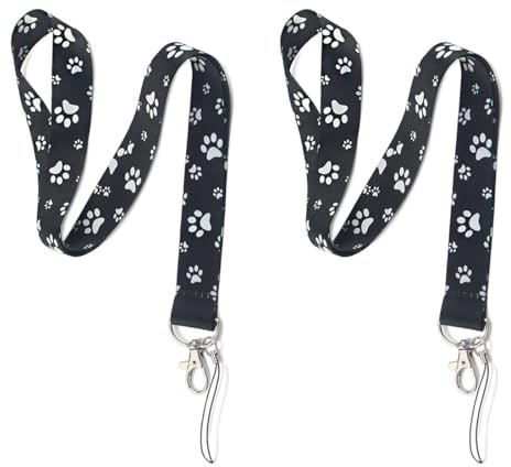 KEQAR 2 Stück Schlüsselband Lanyard 47cm Ausweishülle Bunt Nylon Umhängeband Schlüsselbänder mit Abnehmbarer Schnalle für Schlüssel Ausweishüllen Arbeitskarte