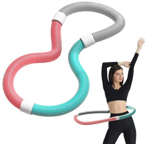 Hula Hoop Fitness 1,3 kg, Aros de Fitness, Aro de Hula Hoop para Adultos, Suave Spring Hoop Hula Hoops Silencioso, Cintura Plegable Suave Compás de Fitness para Adelgazar