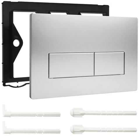 SOARFLY Placa de descarga WC de doble descarga, placa de accionamiento compatible con GEBERIT SIGMA01/20/21/30 UP300/320, placa de repuesto 115.770.11.5, dimensioni 243×163mm, plata mate