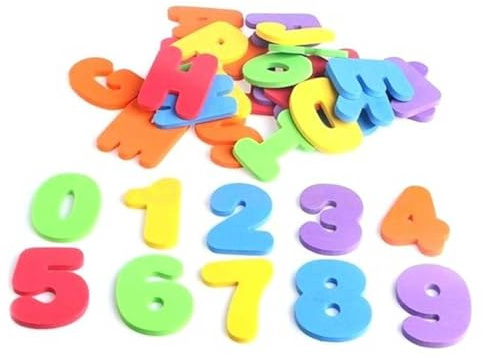 BCOATH Lot de 2 Sets de Jeux de Lettres et Chiffres EVA Colorés Bain Éducatif d'Éveil Préscolaire Apprentissage des Formes et Couleurs pour Bébé et Garçon et Filles
