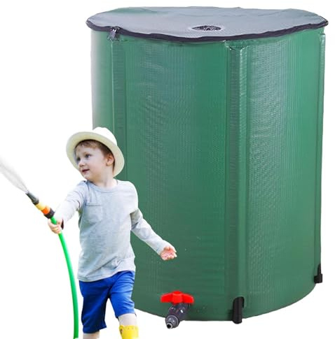 Barile d'acqua – Contenitore pieghevole portatile per acqua piovana da 250 l, serbatoio di raccolta 'acqua piovana, per giardino, prato, cortile, esterno
