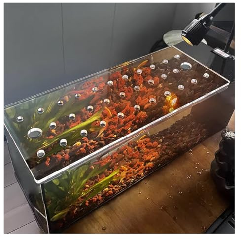 PEYNIR Tapa de Acuario Cubierta Superior de acrílico Transparente para Acuario, Personalizada. antisaltos para terrario. Evita Que los Gatos atrapen Peces(L120xW45cm/47.2x17.7in)