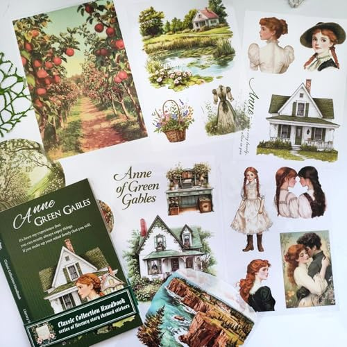 Kesari Accessoires de scrapbook - 20 feuilles d'autocollants pour scrapbooking - Figurines littéraires classiques - Décoration pour accessoires de journalisation, album photo (Anne)