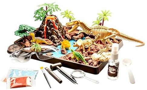 Dinosaurie Fossil utgrävningsset – konstruktion praktisk kognitiver färdigheter, barn vetenskapsleksak – utgrävningsset, för 3–5-årig flickfest, lekrum, och dagis