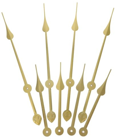 DEEPCRAFF 4 Piezas Manecillas de Reloj de Pared Duraderas de Aluminio Dorado, Fáciles de Instalar para Reemplazo de Punteros Antiguos, Adecuado para Decoración de Salón y Bricolaje