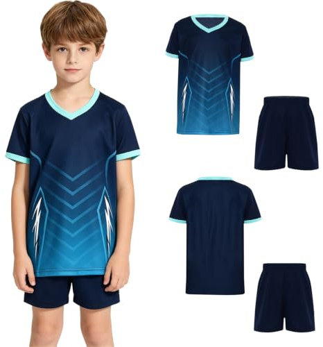 Sinleey pojkar sommar sportkläder träning outfit sport fotboll tennis | Sportdräkt träningsoverall T-shirt och shorts joggingdräkt fotbollsset tracksuit Activewear barn