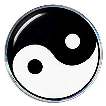 4R Quattroerre.it 14111 Etiqueta Adhesiva 3D Yin-Yang HQ, 48 mm