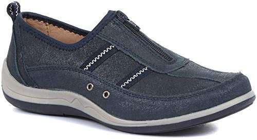 Zip Fastening Trainers - Navy Size 7