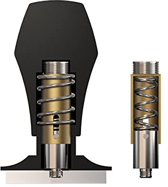 Normcore V4 - Prensador de café de 58,5 mm con resorte, incluye resortes de repuesto de 6,8 kg/11,3 kg/13,6 kg, mango y soporte de aluminio anodizado, base plana de acero inoxidable